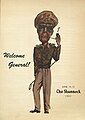 Shamrock Hotel, The Pine Grill menu cover featuring guest General Douglas MacArthur - 6-14-1951