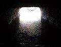 Montgomery Bell Tunnel opening, viewed from inside the tunnel during low water conditions