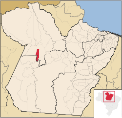 Location of Belterra in the State of Pará, Brazil