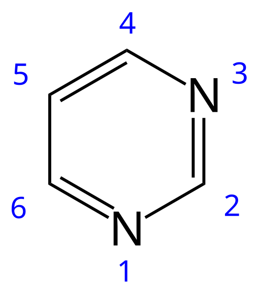 File:Pyrimidine 2D numbers.svg