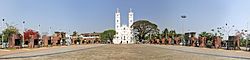 A panoramic view of Vallarpadam Basilica