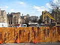 Construction work on Cross-Campus Library