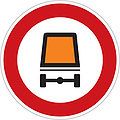 B 18: No vehicles carrying hazardous cargo