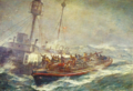 Oil painting by B. F. Gribble of the rescue of the crew of the Daunt Lightship by the Ballycotton lifeboat RNLB Mary Stanford