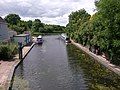 Hatherton Junction, the meeting of the Hatherton Canal (behind camera) and the Staffordshire and Worcestershire Canal (left and right) at Calf Heath, Staffordshire.