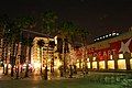 night photo of the Circle of Palms Plaza and San Jose Museum of Art in downtown San Jose on Apr 12, 2008