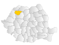 Present-day location of Sălaj County on the map of Romania