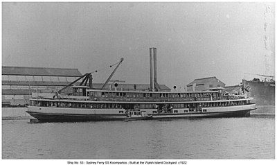 Koompartoo thought to be photographed new at Walsh Island Dockyard, 1922