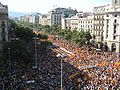 The Protest "Som una nació, nosaltres decidim" on 10 July 2010 at the junction of Passeig de Gràcia and Carrer d'Aragó.[23]