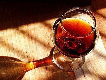 A glass of Port wine