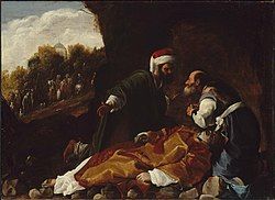 Painting of Saint Stephen Mourned by Saints Gamaliel and Nicodemus, by Carlo Saraceni