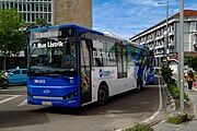 Transjakarta corridor 1 bus rapid transit operation in Jakarta