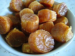 Dried scallops, also known as conpoy