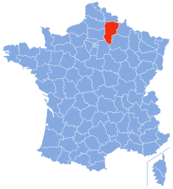 Location of Aisne in France