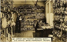 Cornet and trumpet testing department