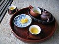 Image 63A traditional Chinese tea culture (茶艺，茶藝) set and three gaiwan. (from Chinese culture)