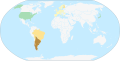 The range of the Nutria Regions   Extant (resident)   Extant & Introduced (resident) Countries   Extant & Introduced (resident)   Extant (resident)   Extant & Introduced