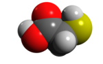 Space-filling model of thioglycolic acid