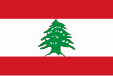 Flag of Lebanon (gules, 1/4 field)