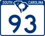 South Carolina Highway 93 marker