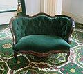 Rococo Revival Settee (c. 1859), by Blake & Davenport, Vermont Statehouse, Montpelier, Vermont.