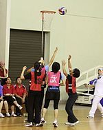 Women playing netball at the BKP Netball Tourney