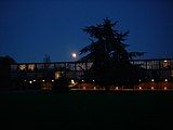 A view of the quad at night.