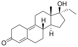 Skeletal formula of ethyldienolone