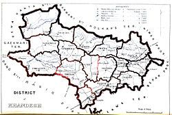 Map of Khandesh district in 1880