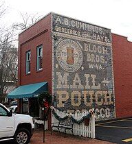 Mail Pouch Building, 104 S. Cherokee Street, built 1888; architecture is two-part commercial block