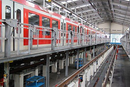 The nearby S-Bahn maintenance depot