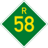 Provincial route R58 shield