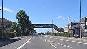 Gatwick Road in 2008, before the redevelopment of the Thales site