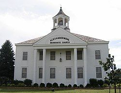 Alexanderwohl Mennonite Church 1 mile north of Goessel (2007)