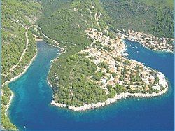 Brna and the bay of Istruga from the air