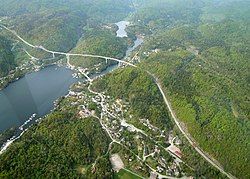 Aerial view of the village