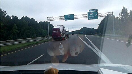 After a widening project, the replacement sign erasing the final legacy of the route