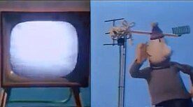 Left: TV signal working Right: Antenna replaced by a rake