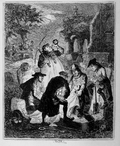 Resurrectionists (1847), by Hablot Knight Browne. This illustration accompanies an account of John Holmes and Peter Williams who, for unearthing cadavers in 1777, were publicly whipped from Holborn to St Giles.