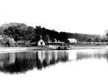 On back of photo "My grandfather owned it (Andrew Wilson). Ferry was pulled by horses. Mom (Lucy Shannon Whitten Walters)"