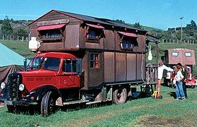 Housetruckers are individuals, families and groups who convert old trucks and school buses into portable homes