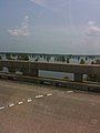 View of the south side of the I-10 bridge crossing the basin