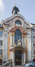 Rococo - St. Johann Nepomuk, Munich, Germany, by Egid Quirin Asam and Cosmas Damian Asam, 1733-1746[38]