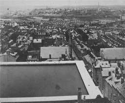 Overview of reservoir, Grace Church (at center), part of Beacon Hill and West End, 19th century