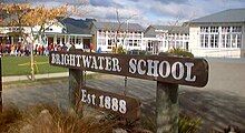 The sign outside Brightwater School.