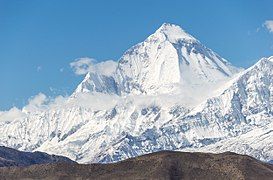 Dhaulagiri, shown here, was thought to be highest before Kanchenjunga and Everest were measured