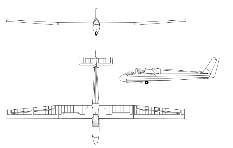 File:Dreiseitenansicht Wassmer WA-30.svg