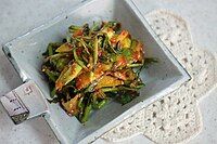 Minari-oi-muchim (seasoned water dropwart and cucumber salad)