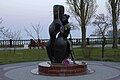 Sculptural composition "Romance with the Double Bass" dedicated to Chekhov's story of the same name.