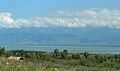 South shore of Lago Enriquillo, looking northward to the Sierra de Neiba mountains; Independencia Province, Dominican Republic.